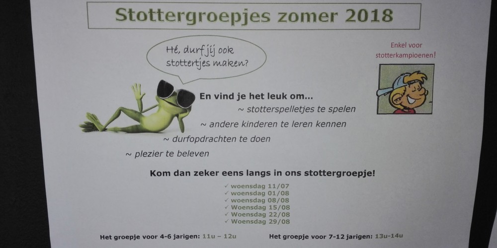 Stottergroepjes in de zomer